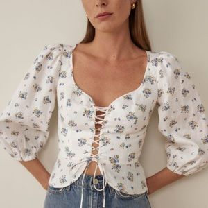 Reformation Barrett linen top